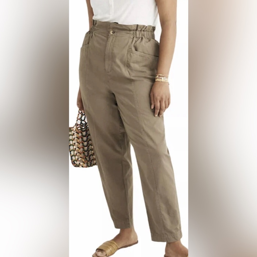 Madewell Size 26 Pull-On Paperbag Pants Distant Surplus 100%‎ Cotton